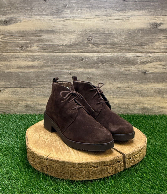 Hushpuppies Women - Size 8.5M - Dark Brown Suede Ankle Lace Boots Style 295031