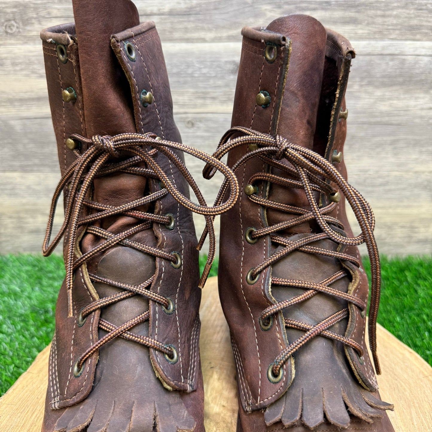 Unknown Men - Size 10.5D - Vintage Brown Lace Up Cowboy Boots Style 6020