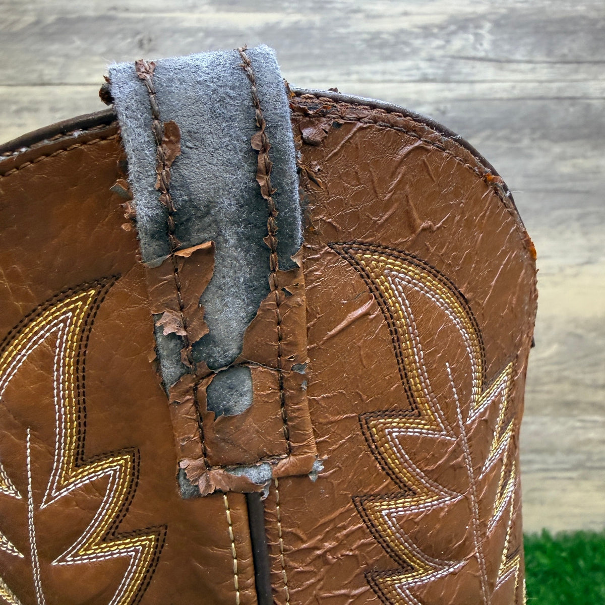 Laredo Men - Size 12EW - Golden Stephenville Ostrich Print Cowboy Boots 68032