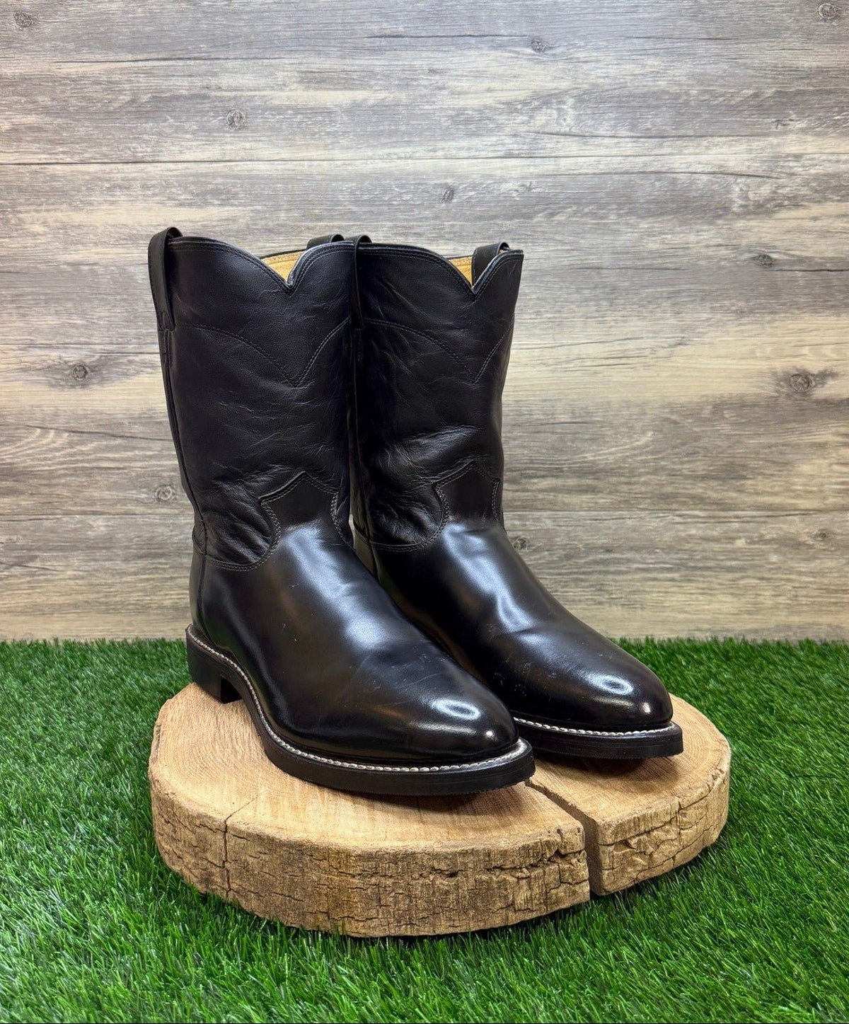 Justin Men - Size 12B - Black Roper Western Cowboy Boots Style 3170