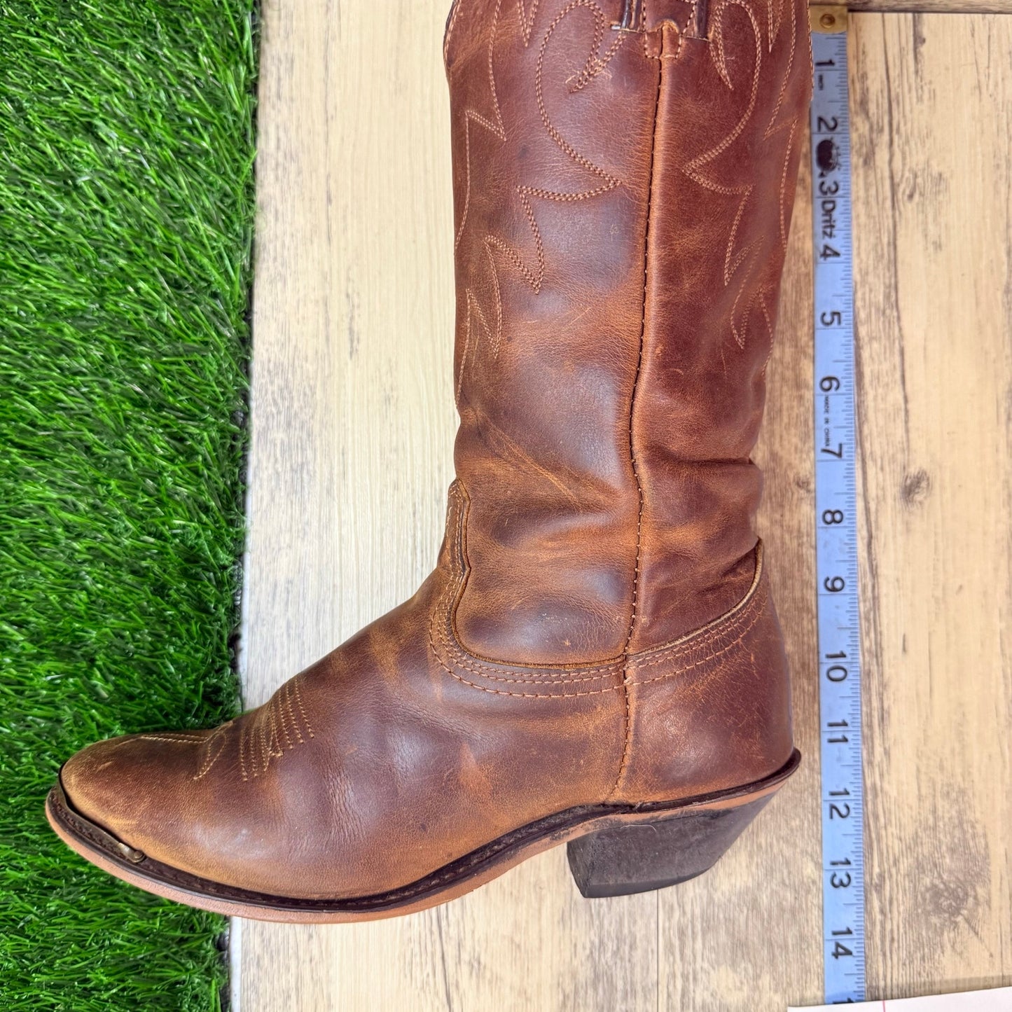 Rodeo Dr Women - Size 5 - Brown Soft Leather Slouch Cowboy Boots 36061