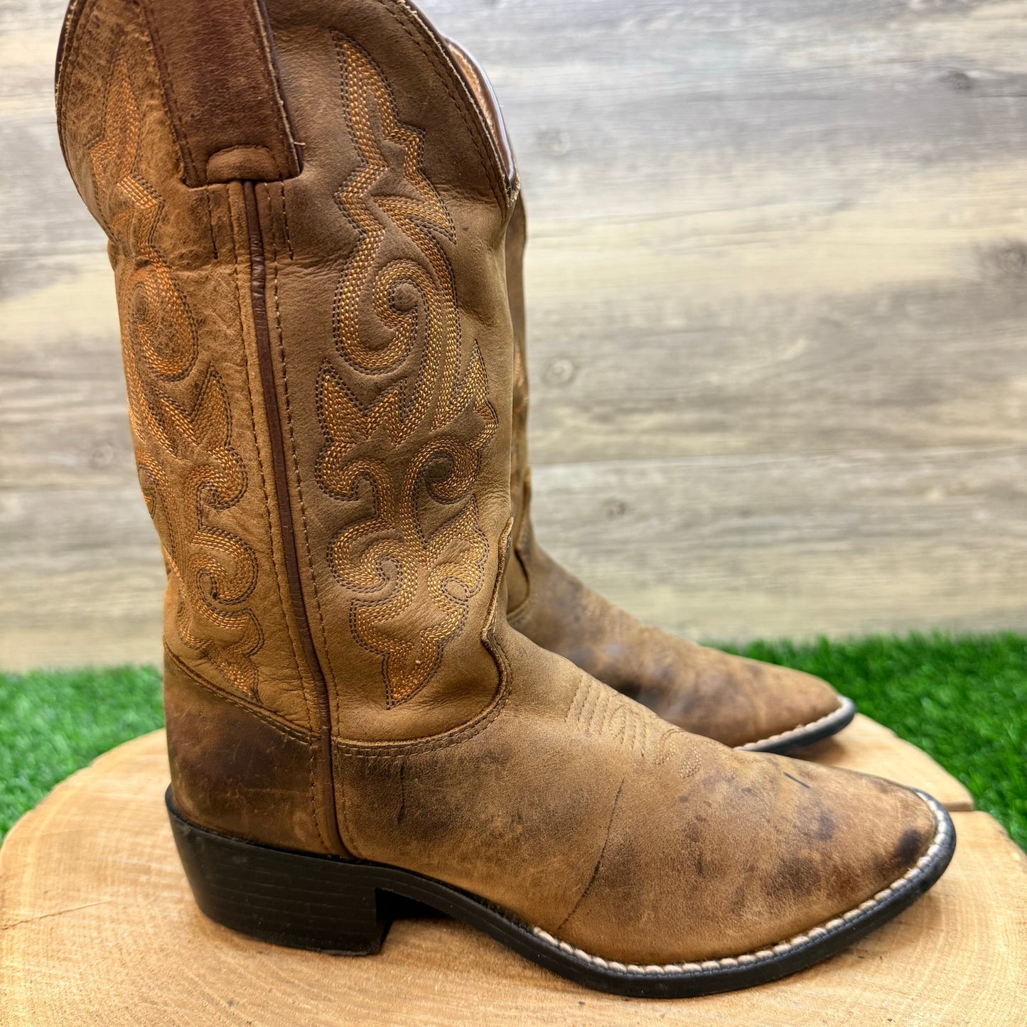 Justin Youth - Size 1D - Tan Cowboy Boots 2253Y