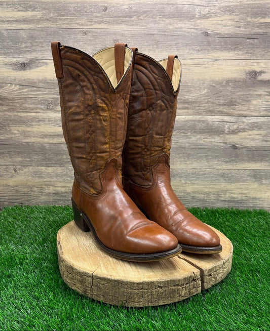 Acme Men - Size 11D - Vintage Brown Cowboy Boots Style 5945