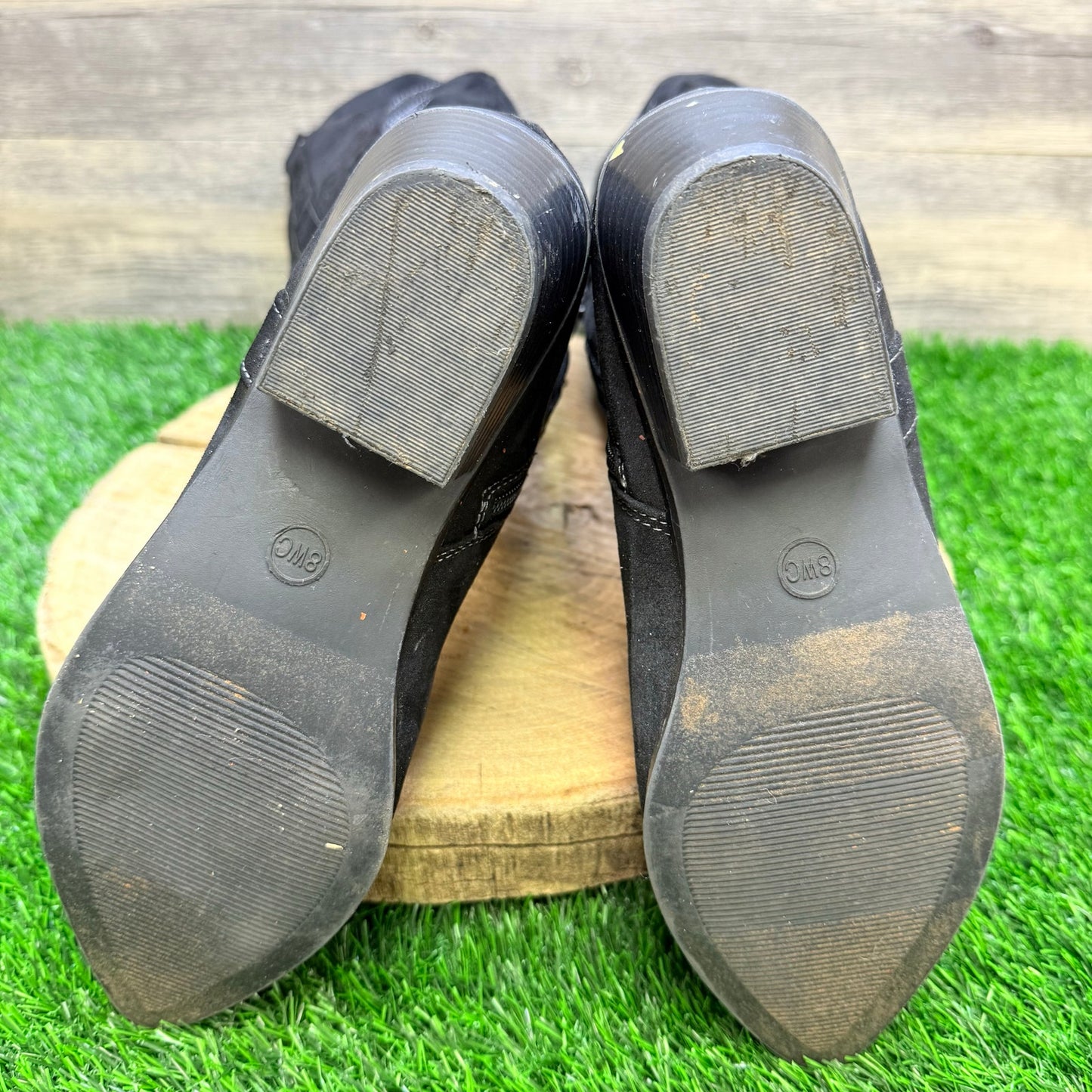 Universal Thread Women - Size 8W - Black Tall Zipper Faux Boots