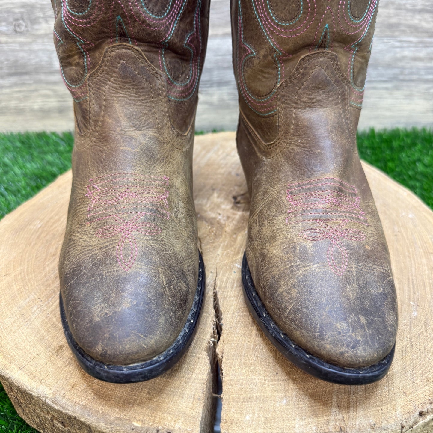 Smoky Mountain Youth - Size 4D - Tan/Pink Cowboy Boots Style 3531Y