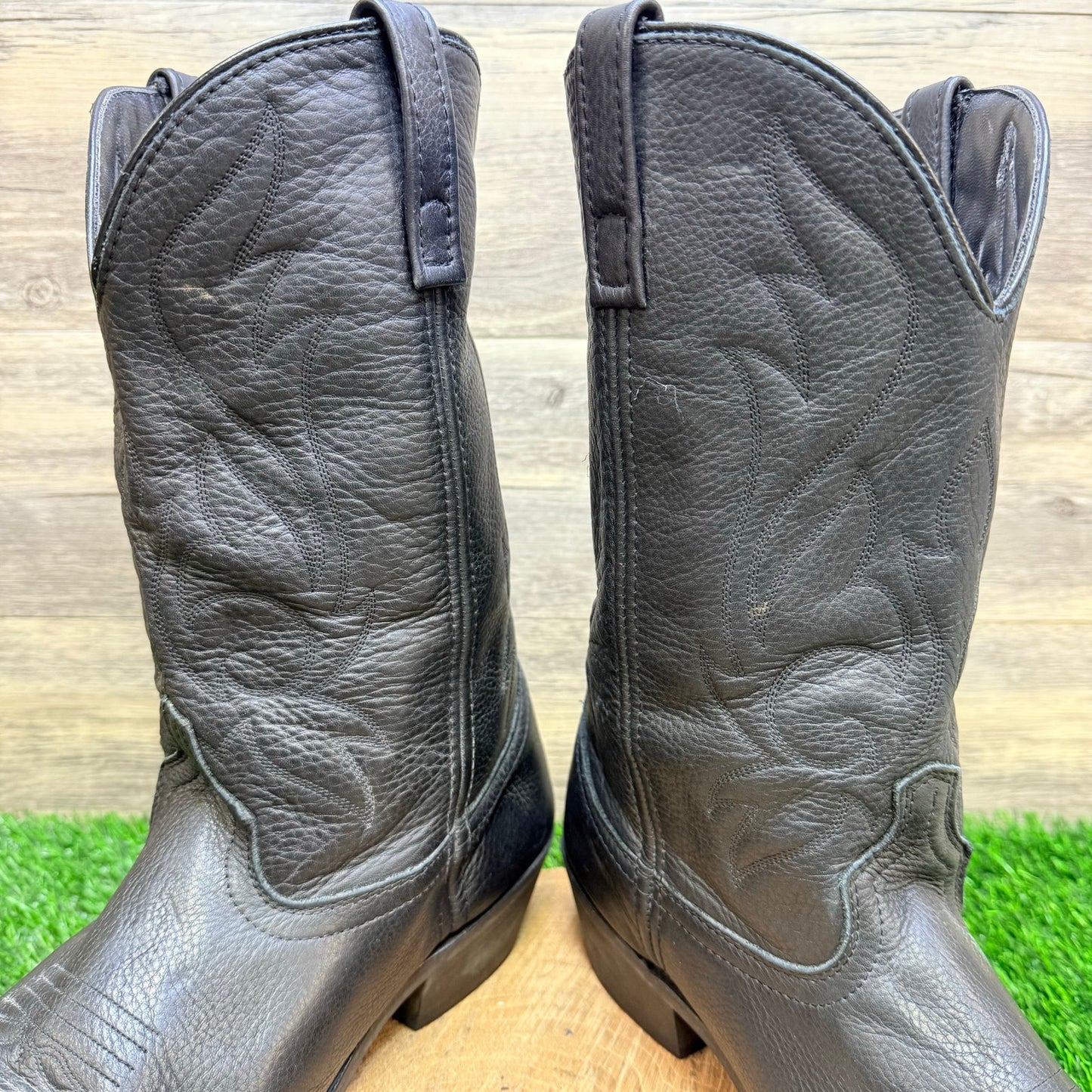 Masterson Men - Size 13D - Black Cowboy Boots with Metal Tips RB885