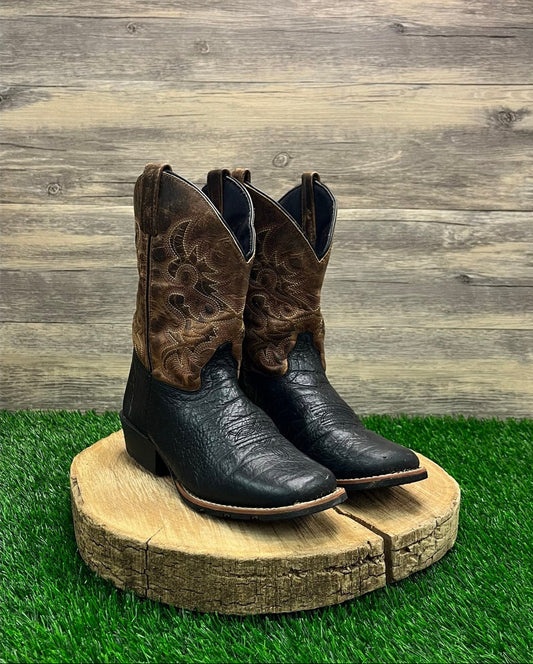 Dan Post Youth - Size 3.5D - Brown/Black Square Toe Cowboy Boots Style DPC3944