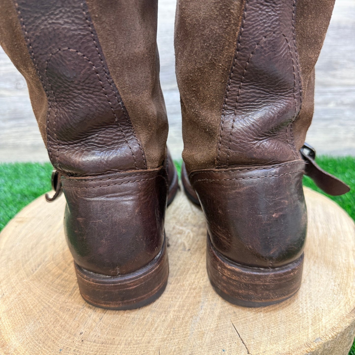 Frye Women - Size 9B - Dark Brown Suede Riding Boots Style 76607