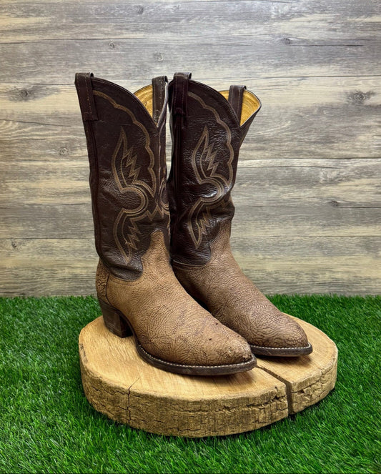 Tony Lama Men - Size 9D - Brown Inca Goat Cowboy Boots Style 6256