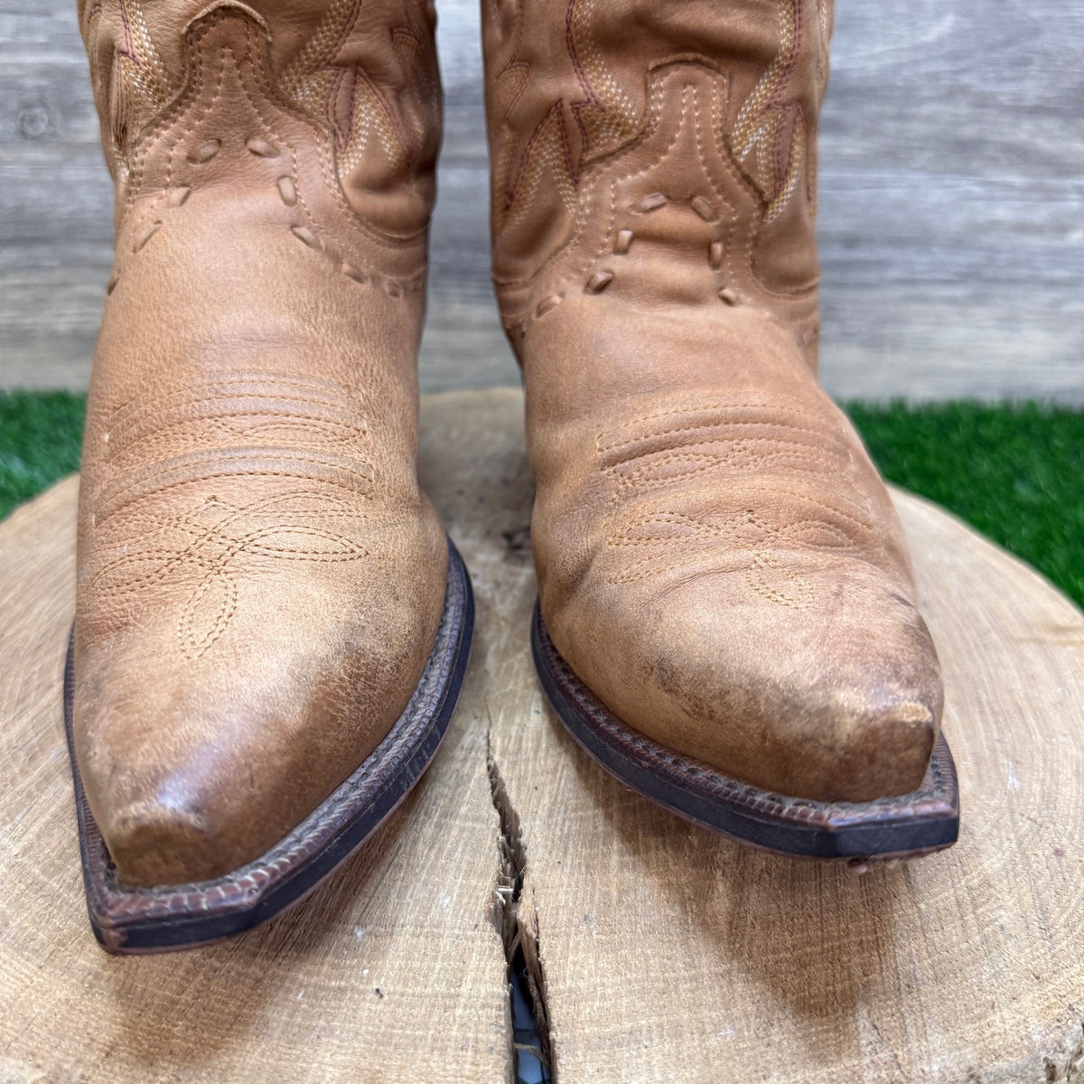 Laredo Men - Size 7D - Tan Jacksonville Snip Toe Cowboy Boots Style 68412