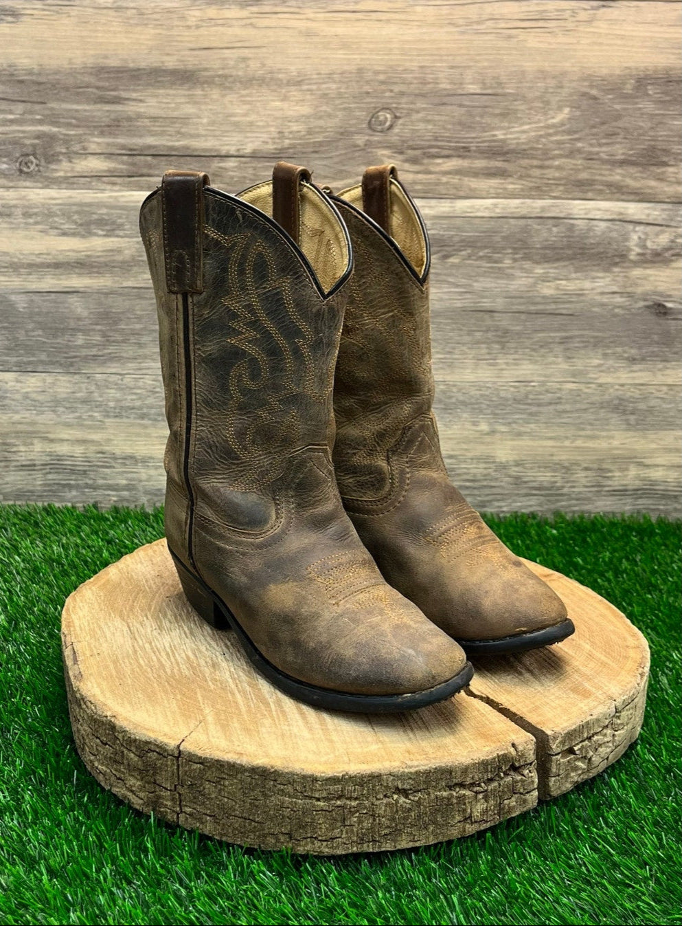 Smoky Mountain Youth - Size 2R - Tan Cowboy Boots Style 3034C