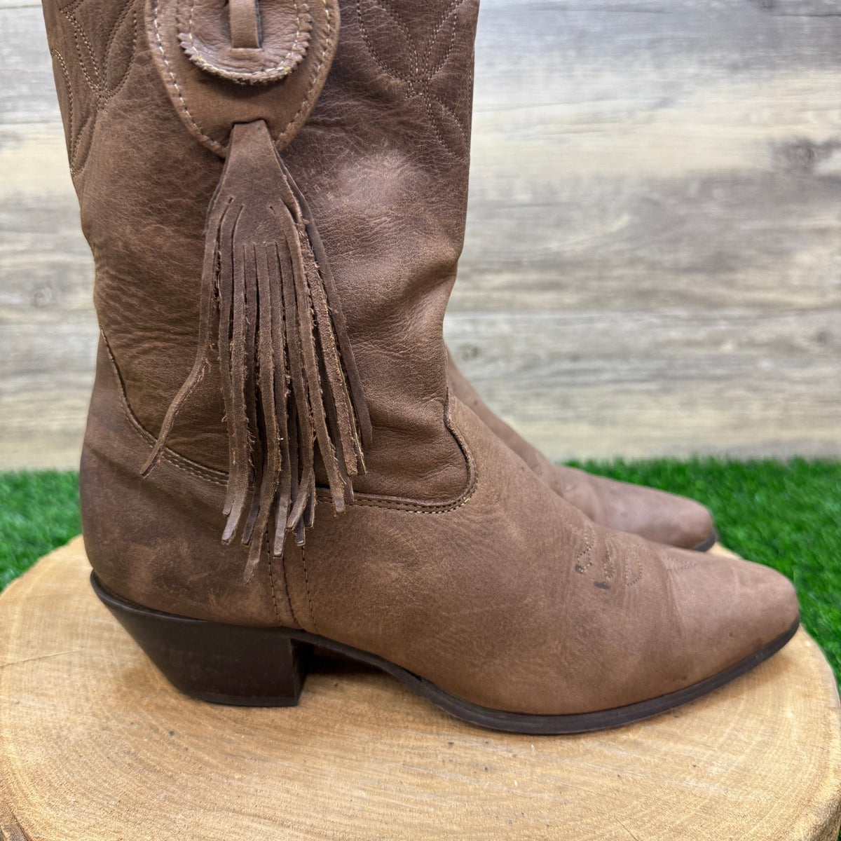Laredo Women - Size 8M - Vintage Brown Fringe Western Cowboy Boots Style 16682