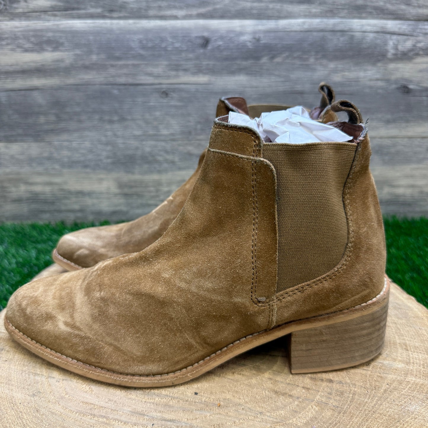 Crevo Women - Size 7.5 - Chestnut Suede Ankle Boots
