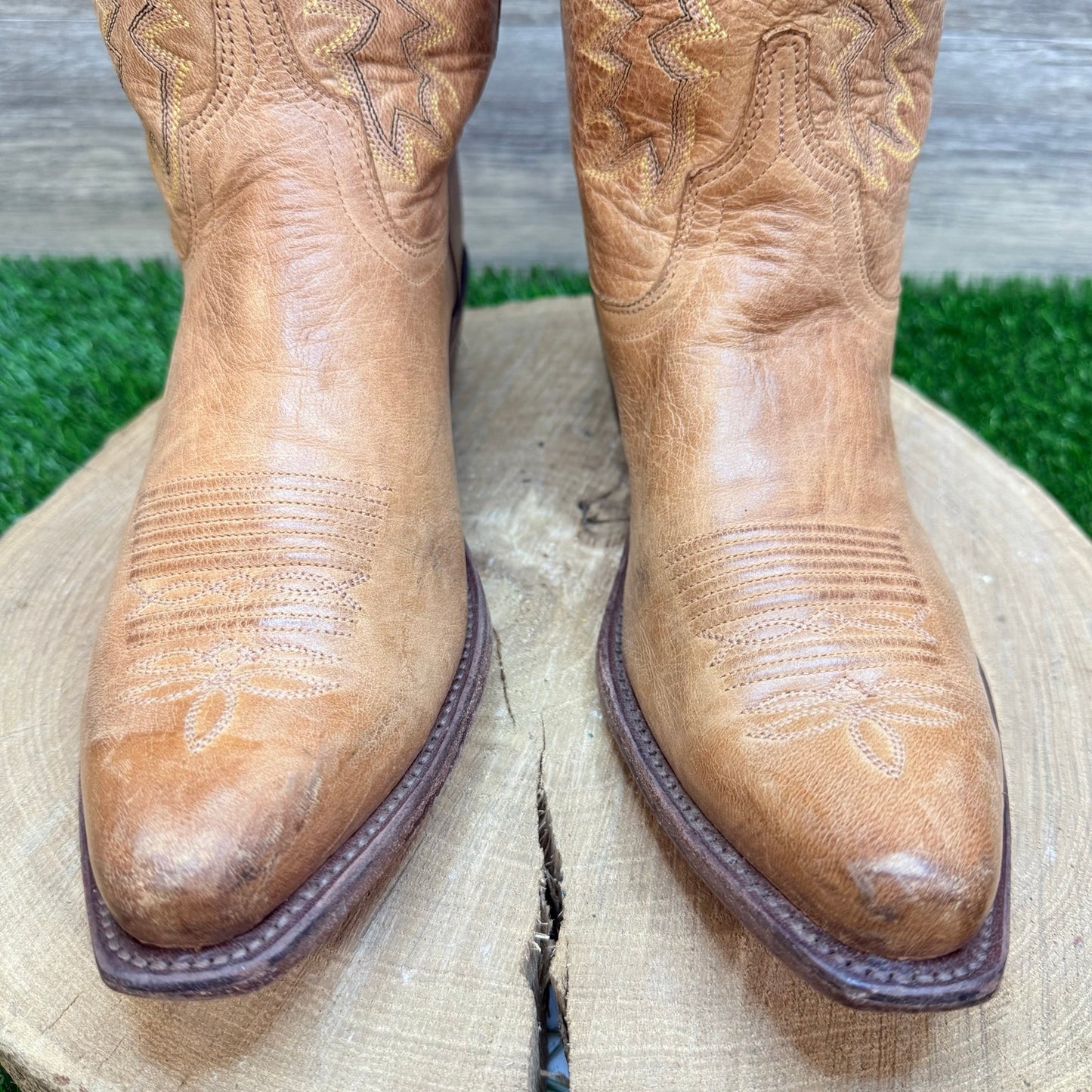 Old West Women - Size 10 - Beige Flame Western Cowboy Boots LF1529