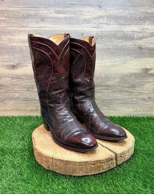 Dan Post Men - Size 11.5D - Distressed Burgundy Western Cowboy Boots 6683