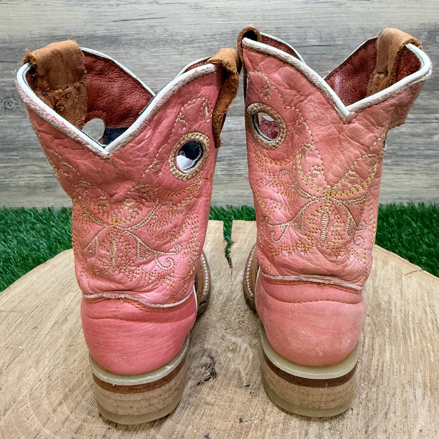 Blackstone Youth - Size 5 - Pink Horseshoe Western Cowboy Boots 463