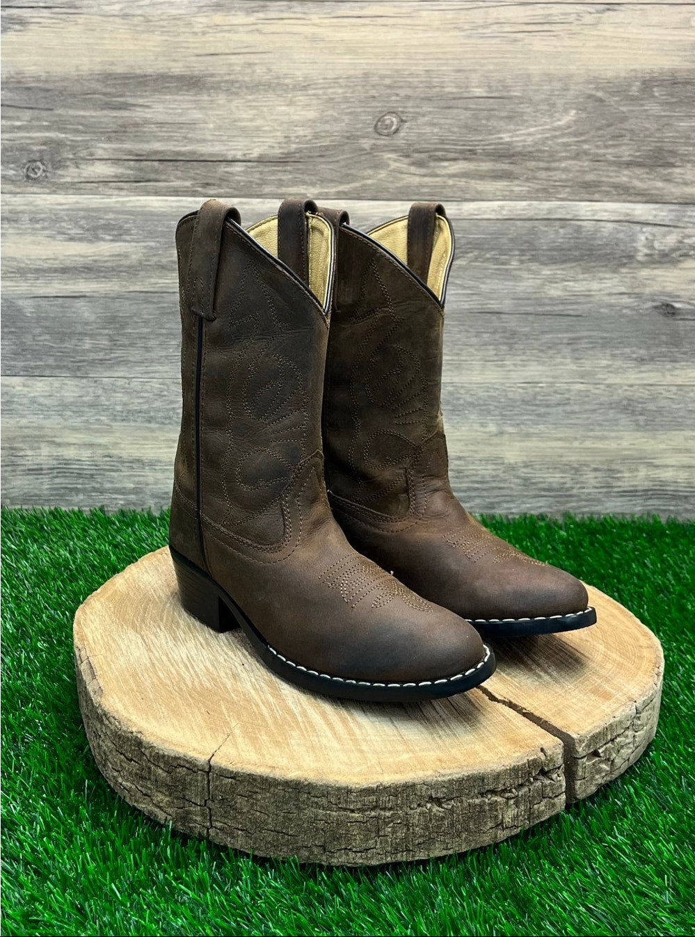 Masterson Youth - Size 1.5M - Brown Cowboy Boots Style RB2000