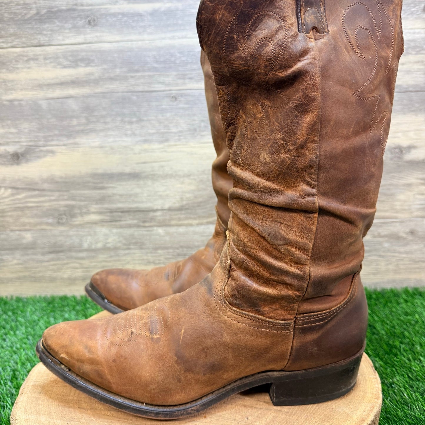 Durango Men - Size 11D - Vintage Brown Slouch Cowboy Boots SW542