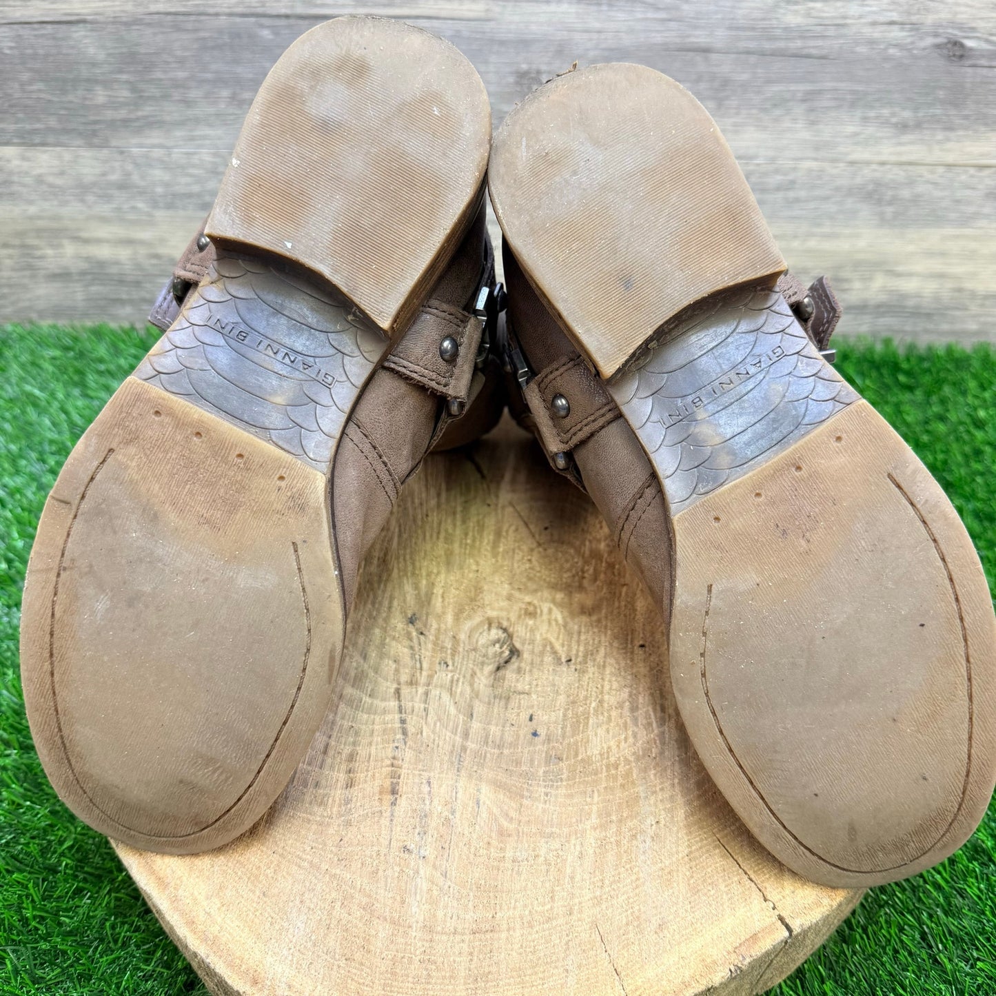 Gianni Bini Women - Size 7 - Brown Strappy Ankle Boots