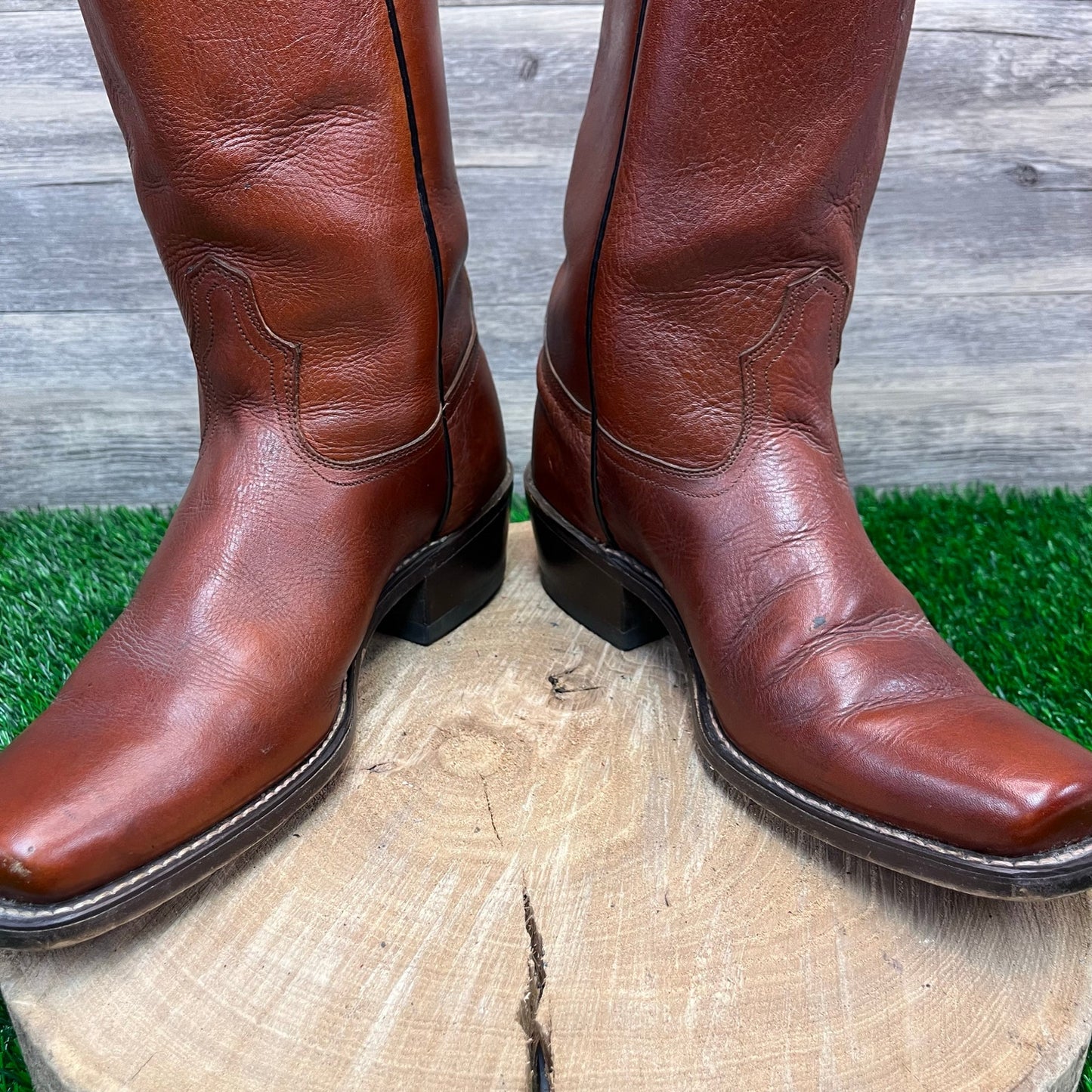 Sears Men - Size 7.5D - Vintage Burnt Sienna Campus Boots Style 87425