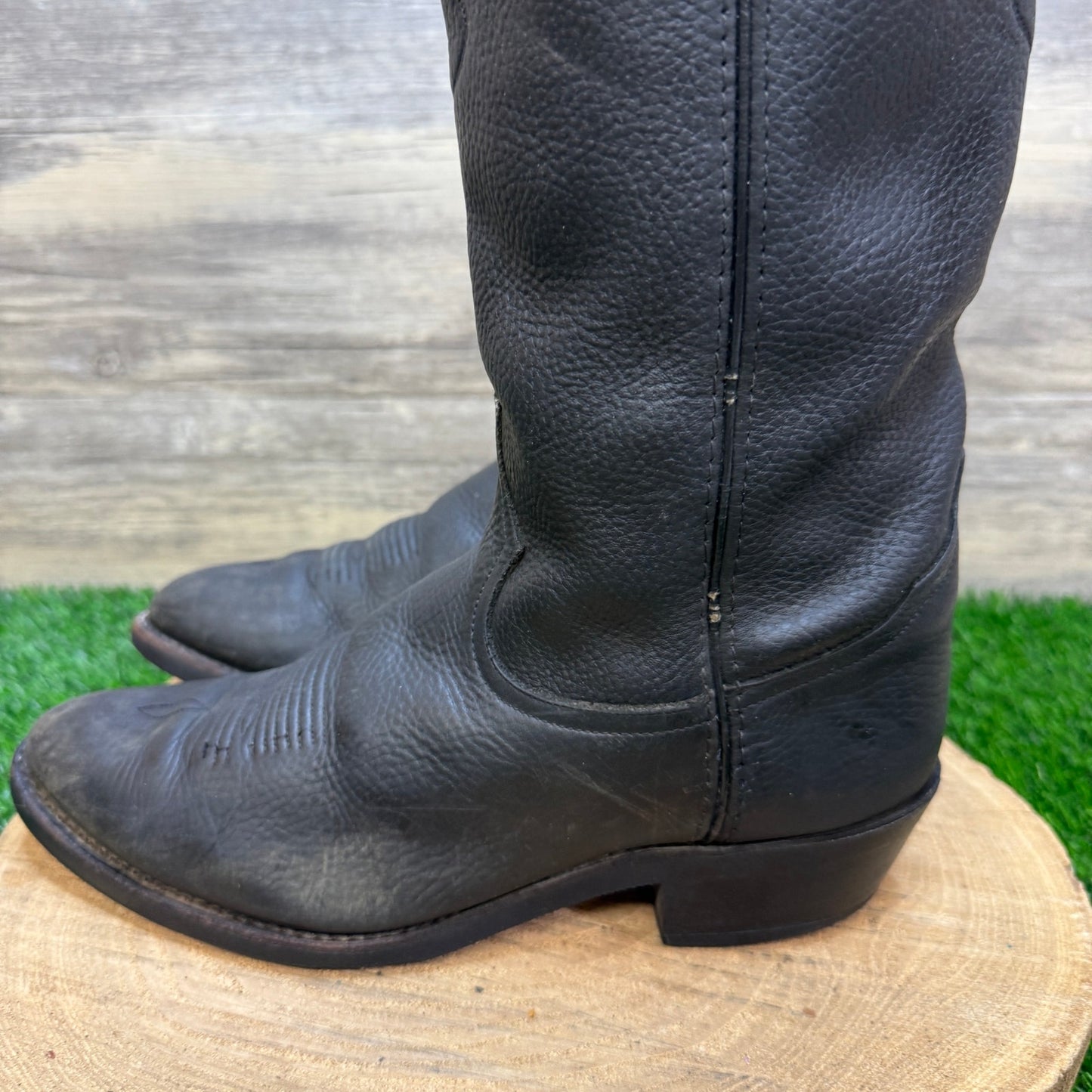 Tony Lama Men - Size 8.5D - Vintage Black Vaquero Western Cowboy Boots VM7013