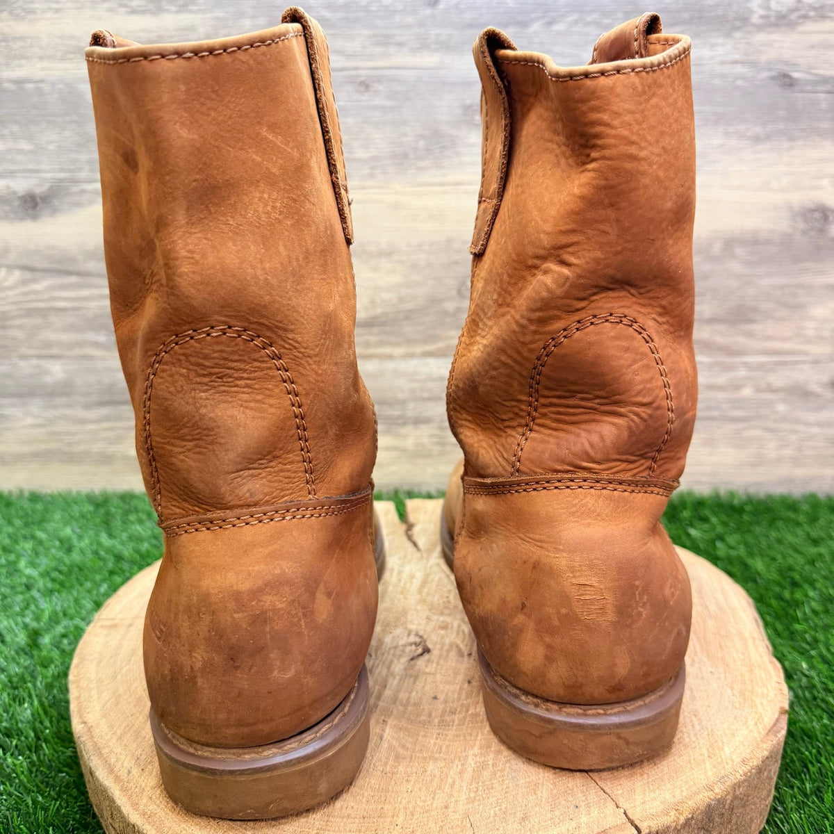 Brazos Men - Size 8.5M - Tan Suede Western Cowboy Boots MW1002