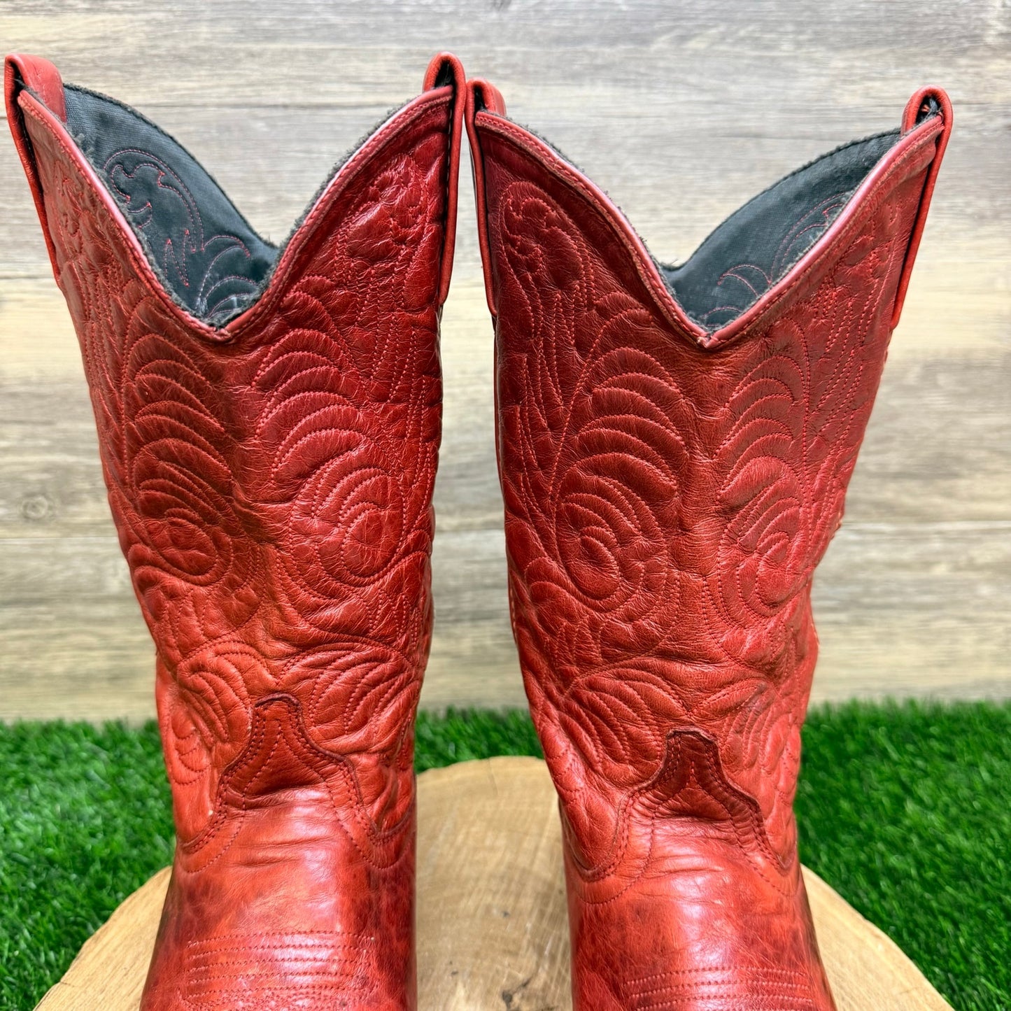 Justin Women - Size 8M - Red Western Cowboy Boots