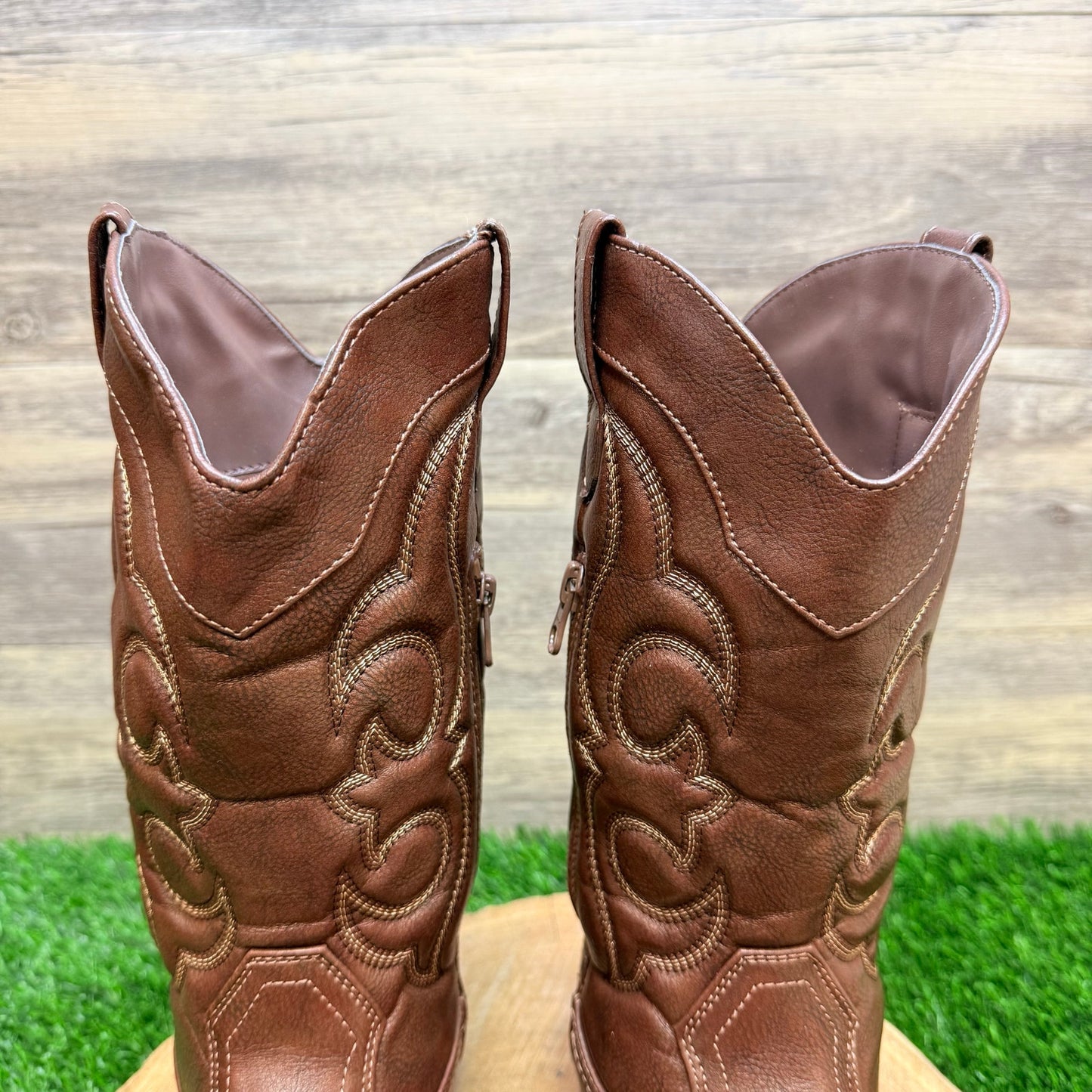 Cat & Jack Youth - Size 5 - Brown Zipper Cowboy Boots