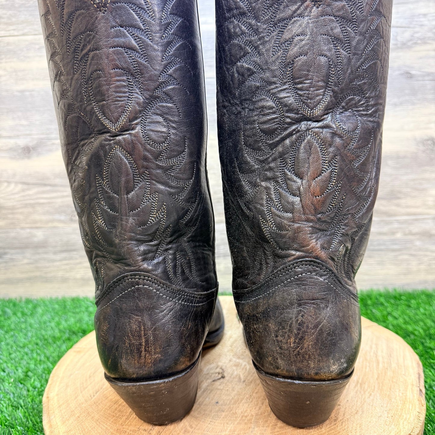 Nocona Men - Size 7.5D - Non Original Black Western Cowboy Boots 3806B