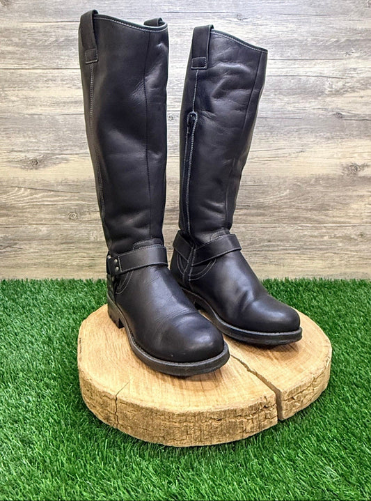 Taos Women - Size 7 - Black Faux Leather Tall Boots 008243