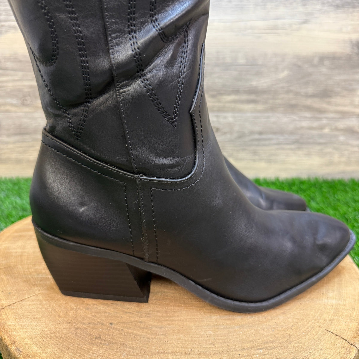 Madden NYC Women - Size 8 - Black Faux Leather Tall Boots Style 625223