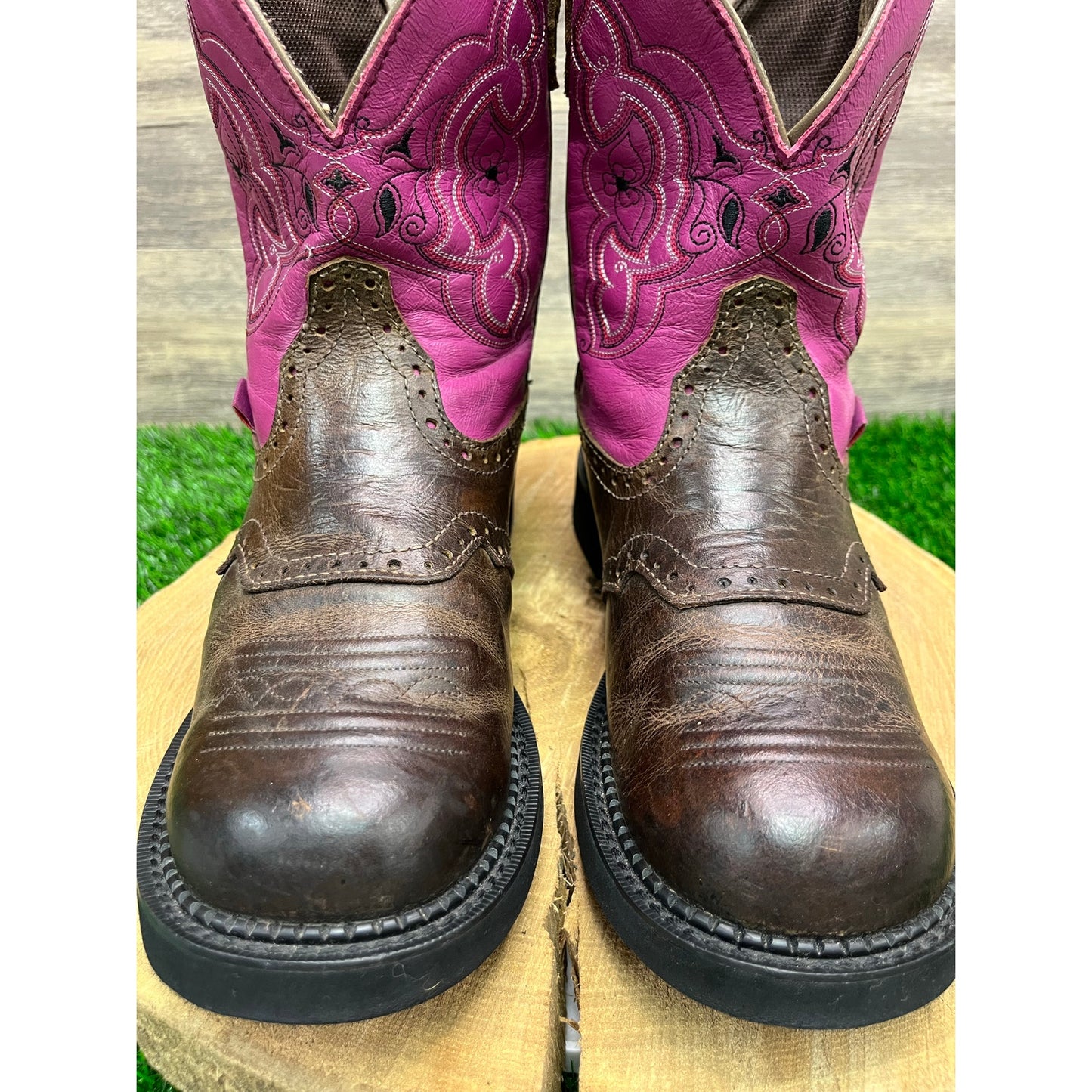 Justin Gypsy Women - Size 9B - Brown/Purple Cowboy Boots Style L9926
