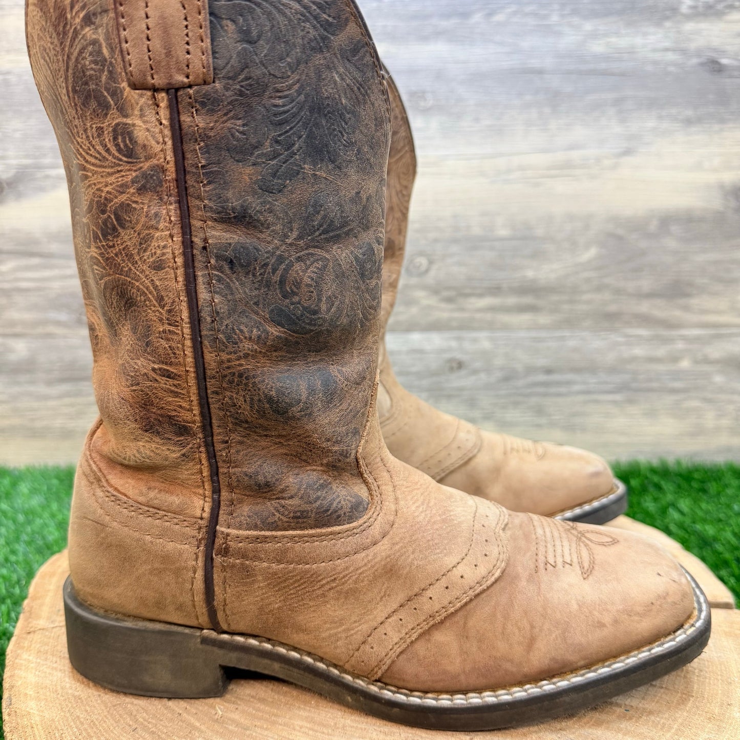 Smoky Mountain Youth - Size 3.5R - Brown Square Toe Cowboy Boots 3101Y