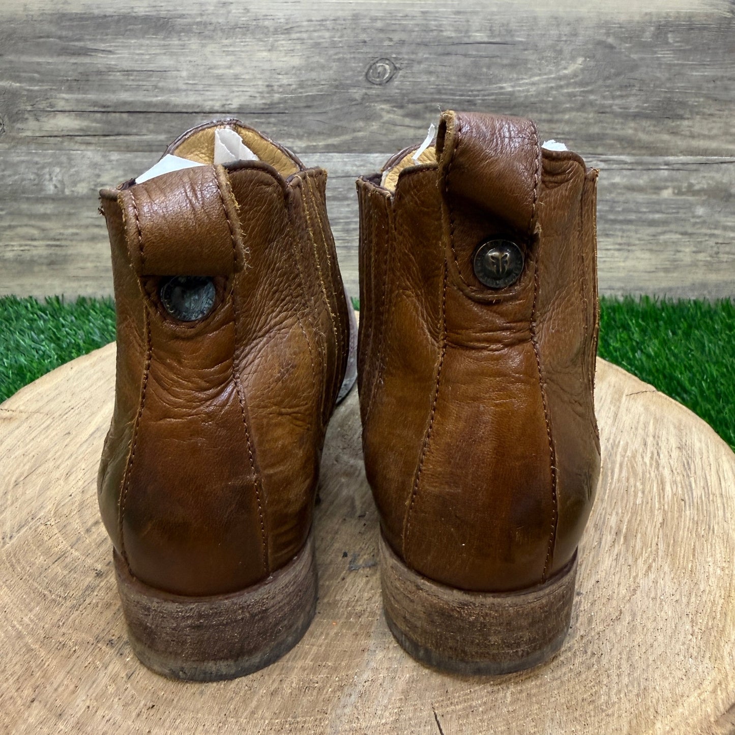 Frye Women - Size 8.5B - Cognac Zipper Ankle Boots Style 3477008