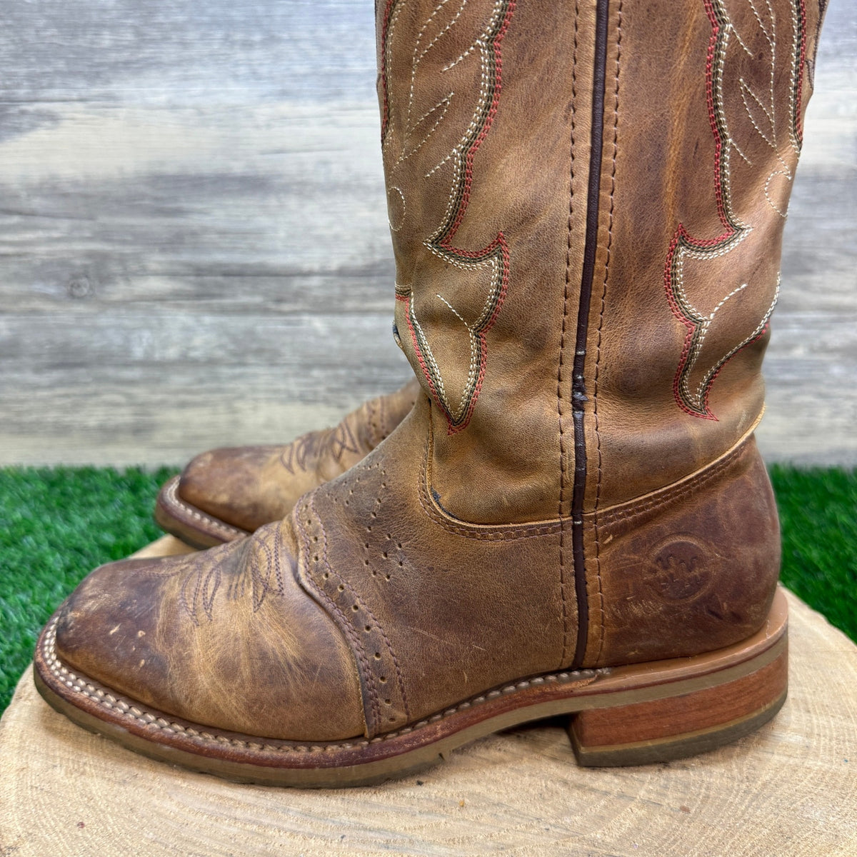 Double H Women - Size 6.5M - Brown Square Toe Western Cowboy Boots Style DH5314