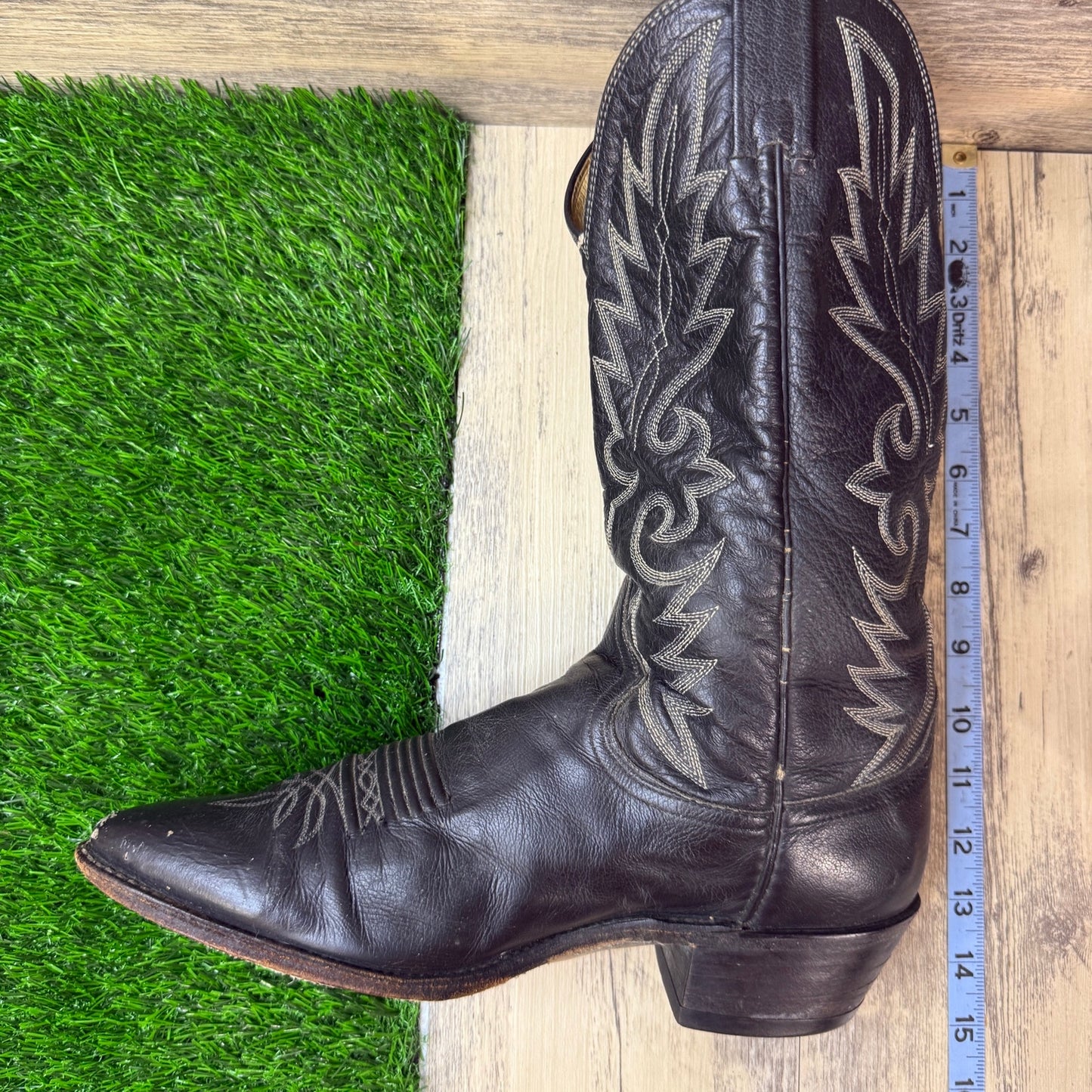 Dan Post Men - Size 10.5D - Vintage Black El Paso Western Cowboy Boots 16791