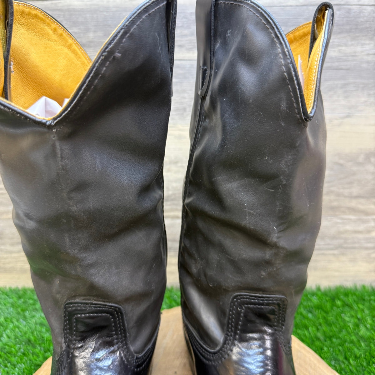 Durango Men - Size 9.5D - Vintage Black Smooth Made in USA Cowboy Boots 9690