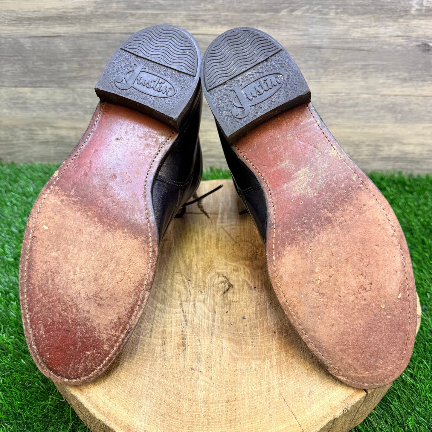 Justin Women - Size 7B - Vintage Black Lace Up Boots L0506