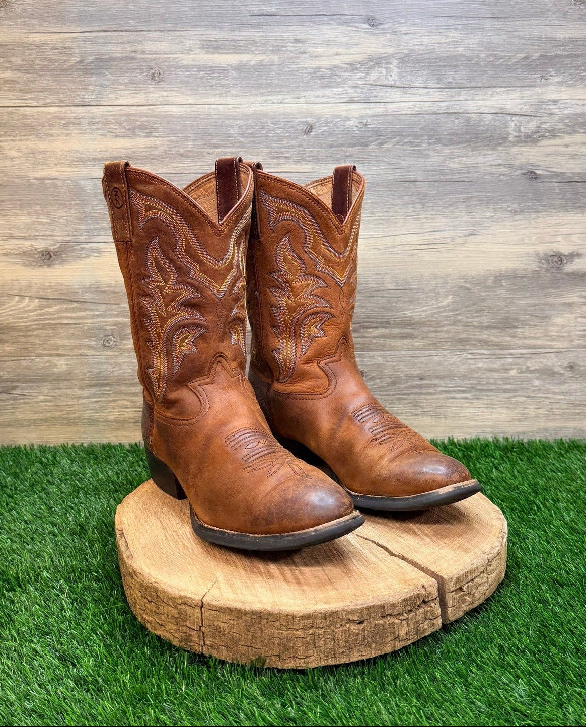 Tony Lama Men - Size 9.5EE - Brown Roper Style Western Cowboy Boots RR1100