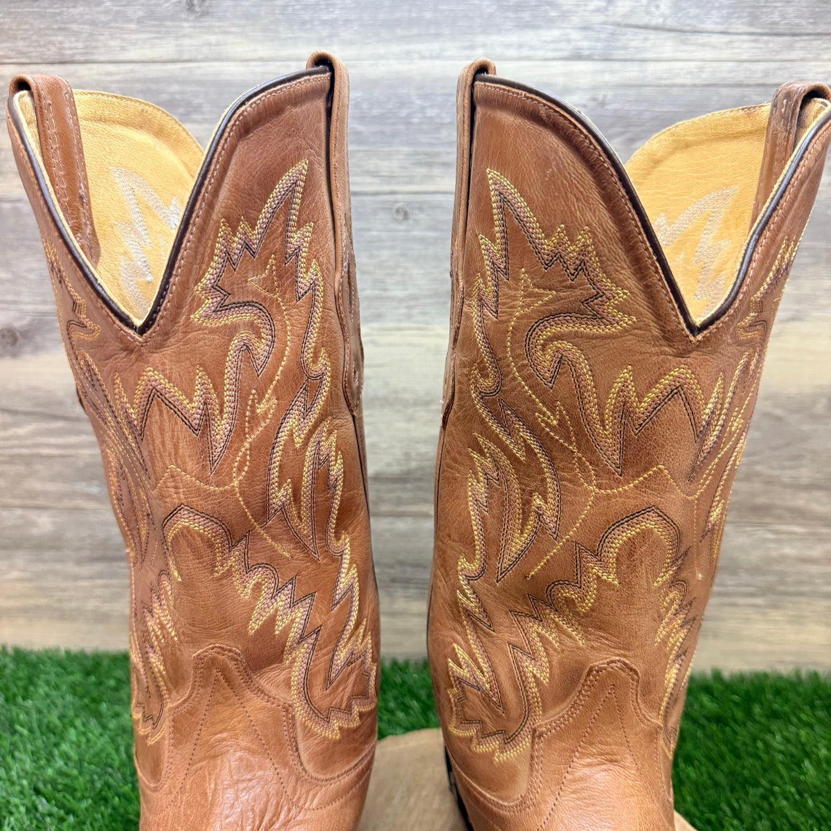 Old West Men - Size 9D - Tan Apache Western Cowboy Boots MF1529