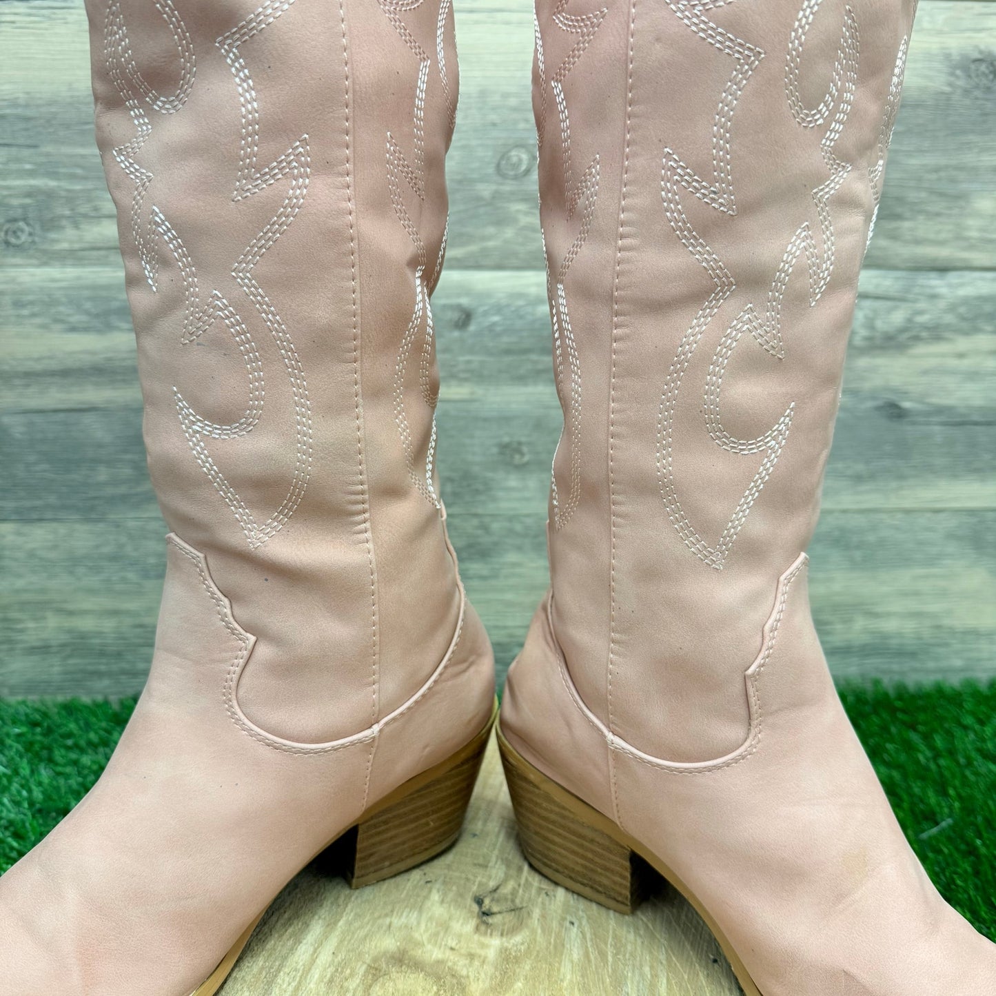 Billini Women - Size 6 - Rose Tall Shaft Faux Leather Cowboy Boots