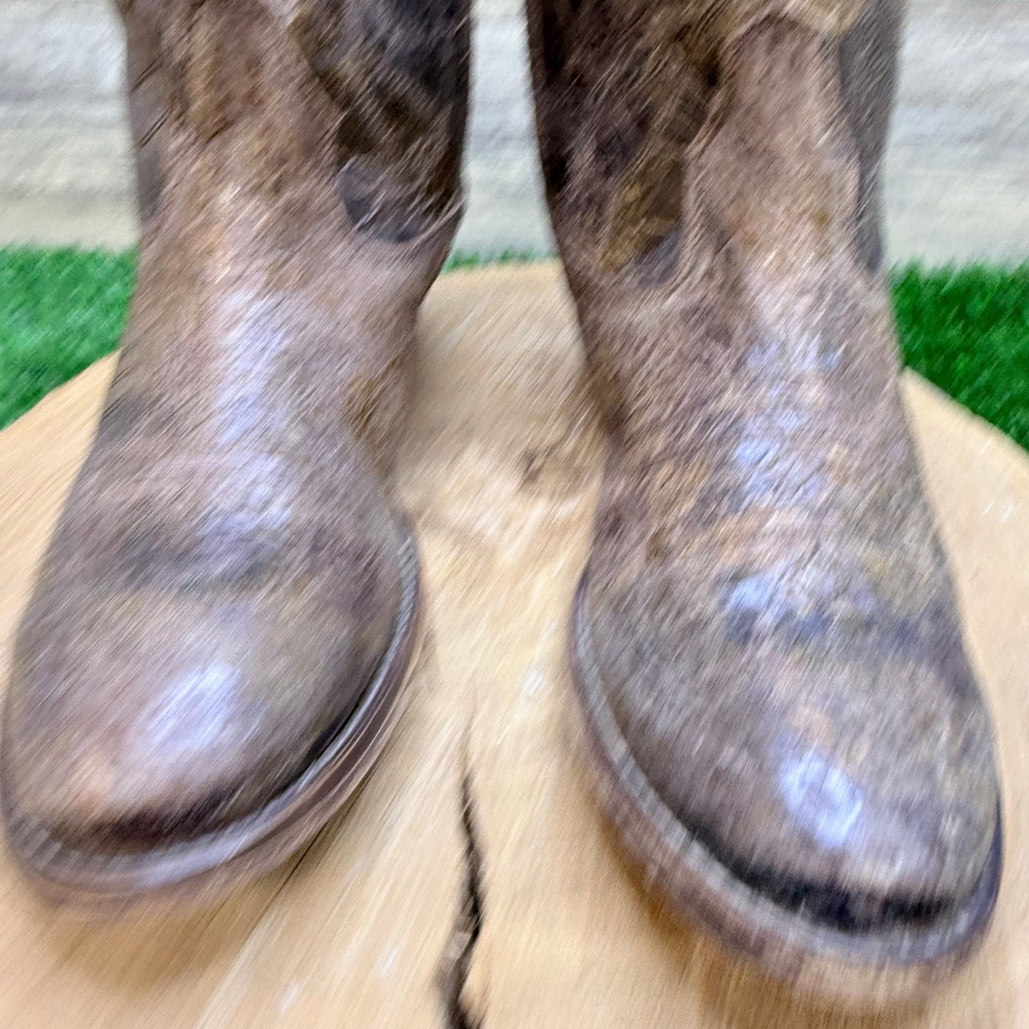 Steven Women - Size 8 - Distressed Brown Star Ankle Zipper Boots by Steve Madden