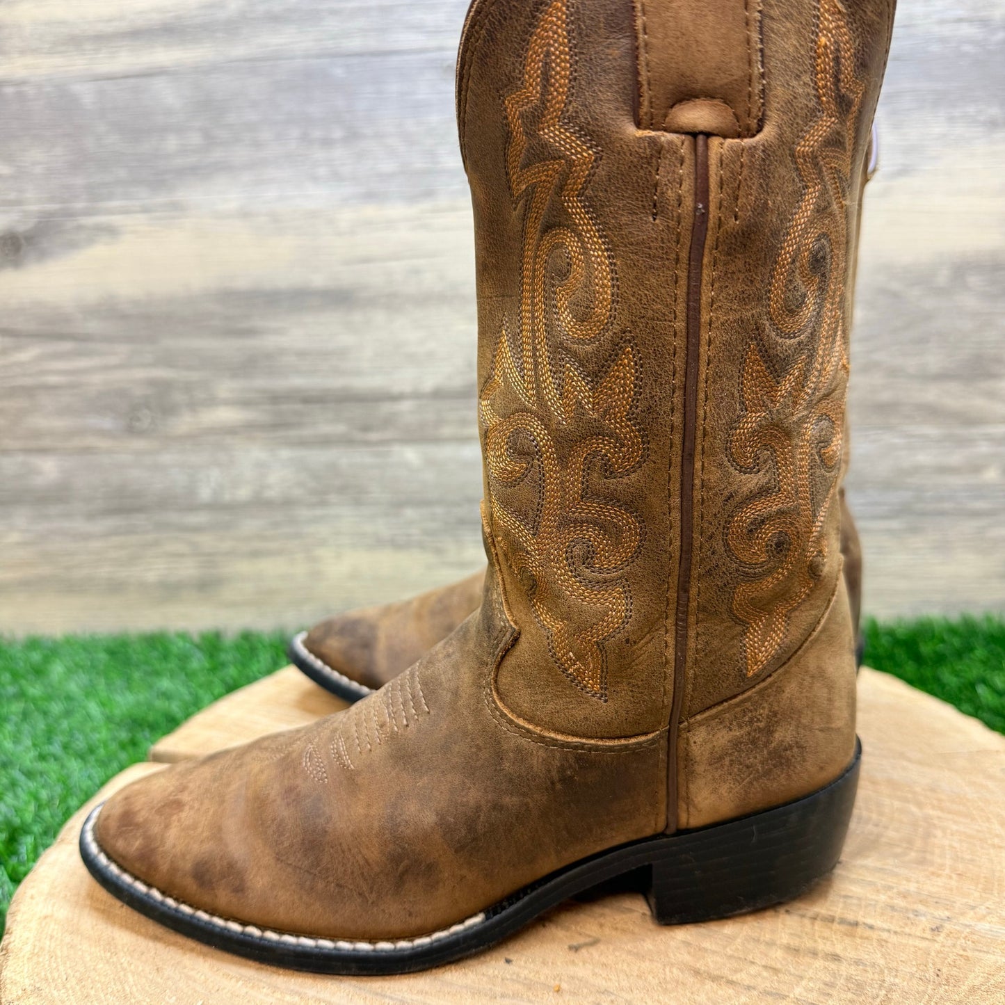 Justin Youth - Size 1D - Tan Cowboy Boots 2253Y