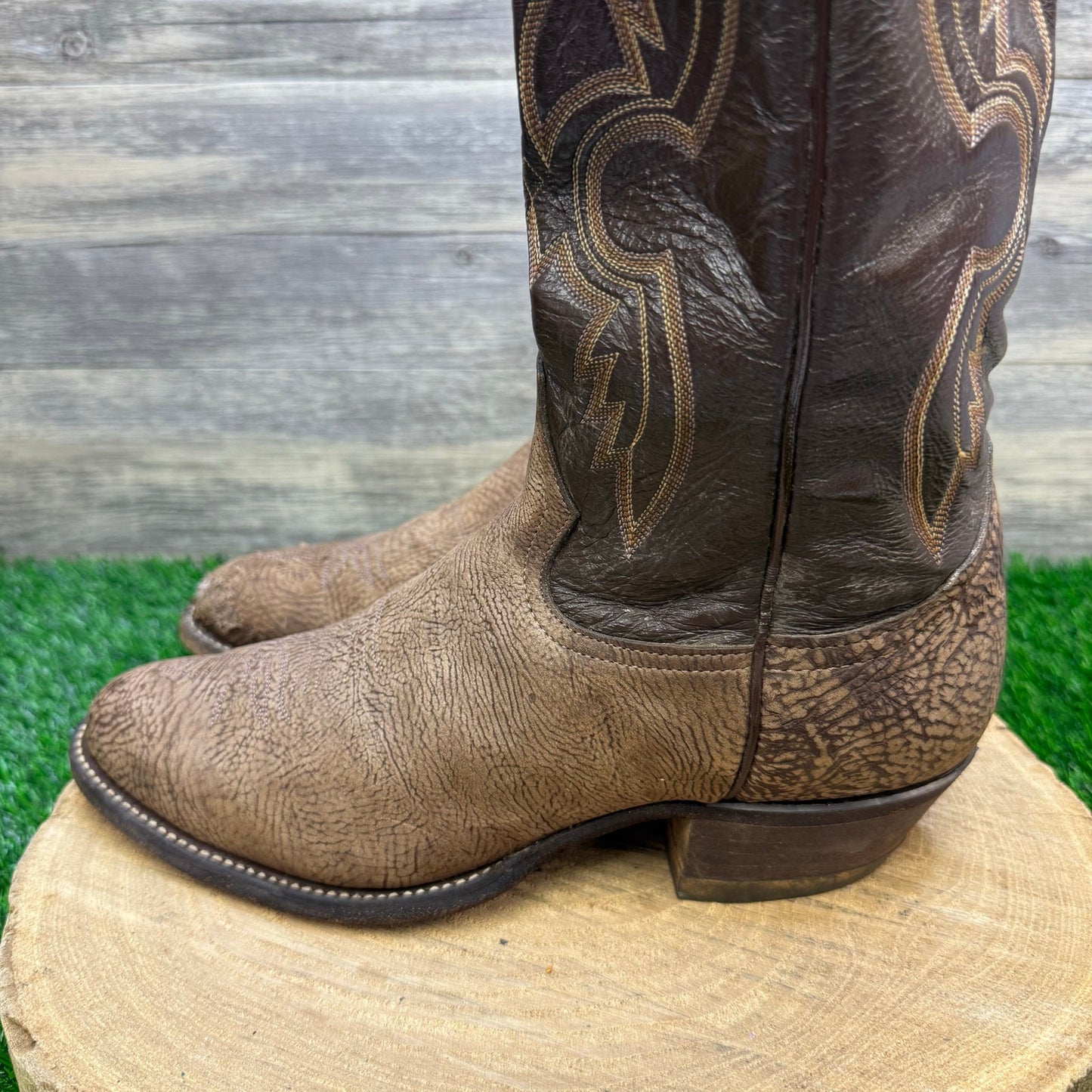 Tony Lama Men - Size 9D - Brown Inca Goat Cowboy Boots Style 6256