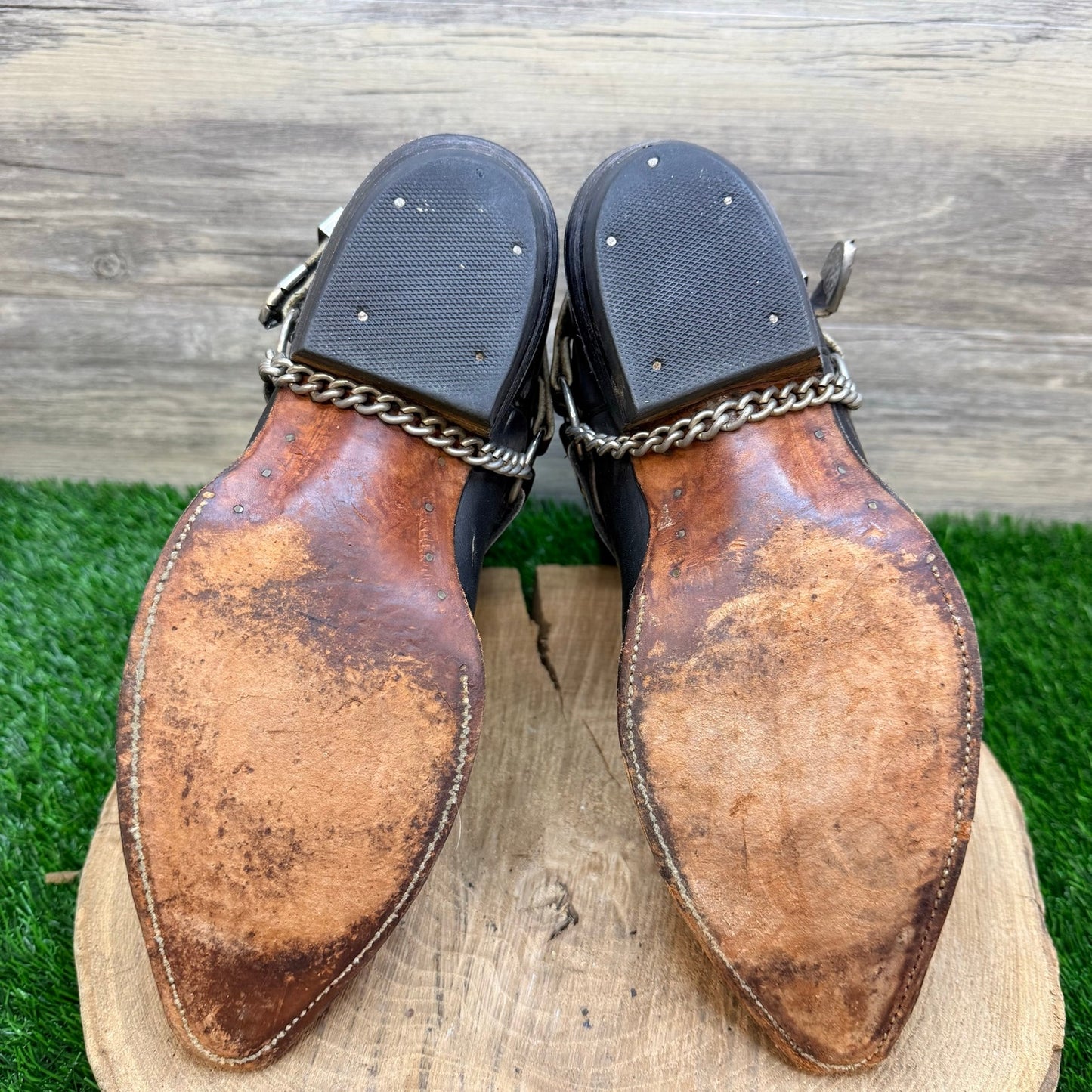 La Riga Men - Size 8 - Black Eagle Harness Cowboy Boots 105