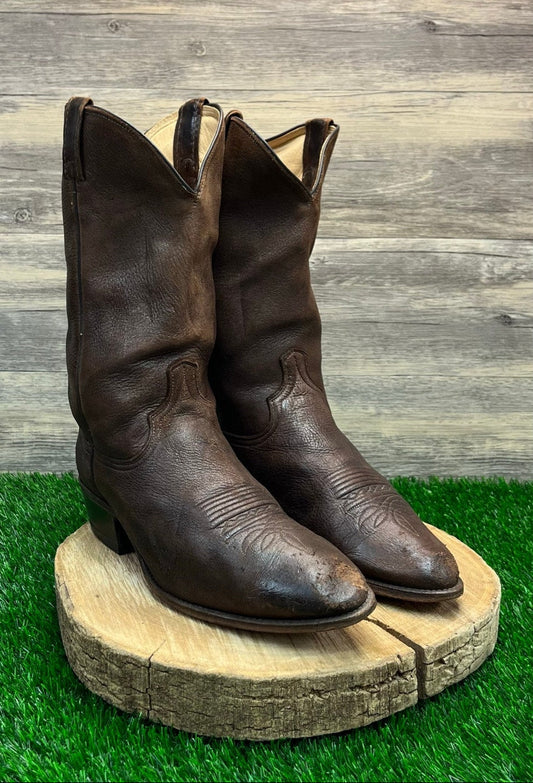 Dan Post Men - Size 12EW - Brown Soft Leather Cowboy Boots Style 6543