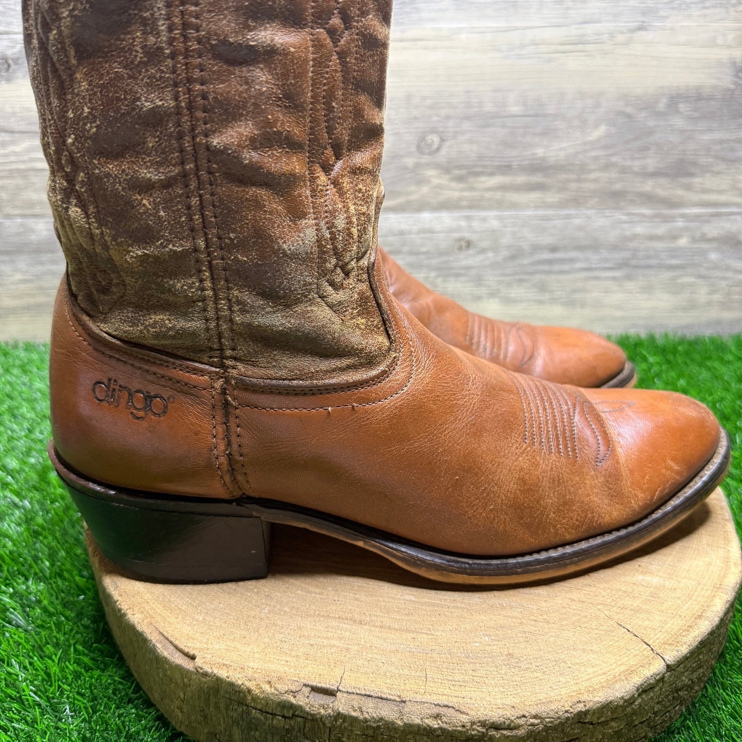 Dingo Men - Size 12D - Vintage Tan Western Cowboy Boots Style 5945