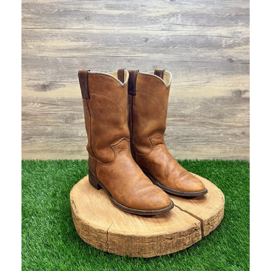 Justin Women - Size 6.5B - Vintage Tan Roper Western Cowboy Boots L3408