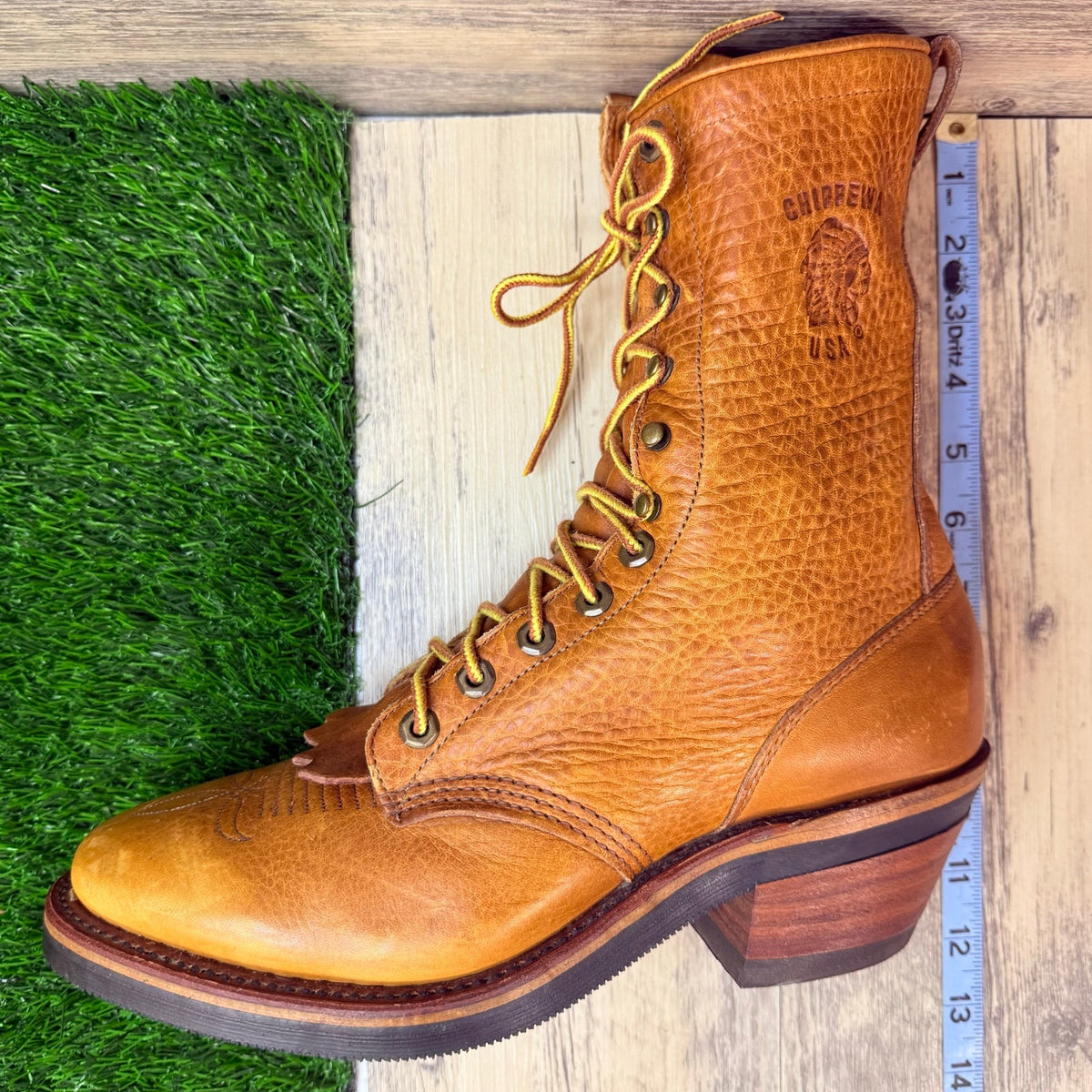 Chippewa Men - Size 9D - Vintage Cognac 1997 Packer Lace Up Boots 75364