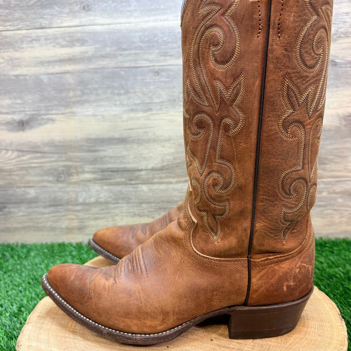 Justin Men - Size 8D - Brown Apache Classic Western Cowboy Boots 2252